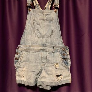 Denim Overall Shorts